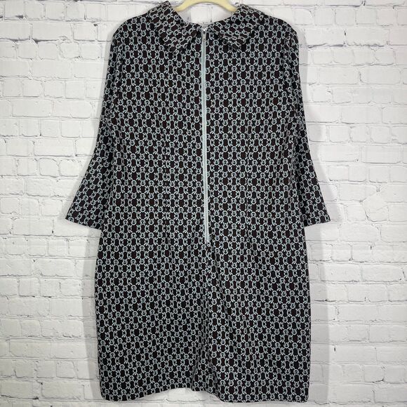 Tyler Böe Chain Link Shift Print Dress Women’s XL Preppy Career Office Chic - Picture 3 of 12